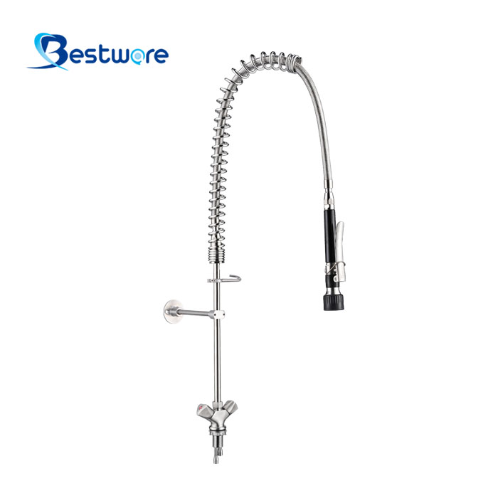 European Standard Style Hot And Cold Pre Rinse Faucet - Single Hole Deck Mount