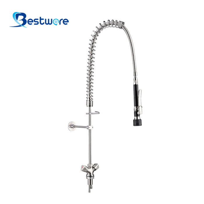 European Standard Style Hot and Cold Pre Rinse Faucet - Single Hole Deck Mount