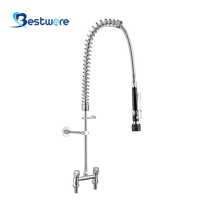 European Standard Style Hot and Cold Pre Rinse Faucet - Dual Holes Deck Mount