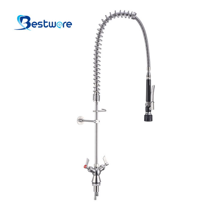 American Standard Style Hot And Cold Pre Rinse Faucet - Single Hole Deck Mount