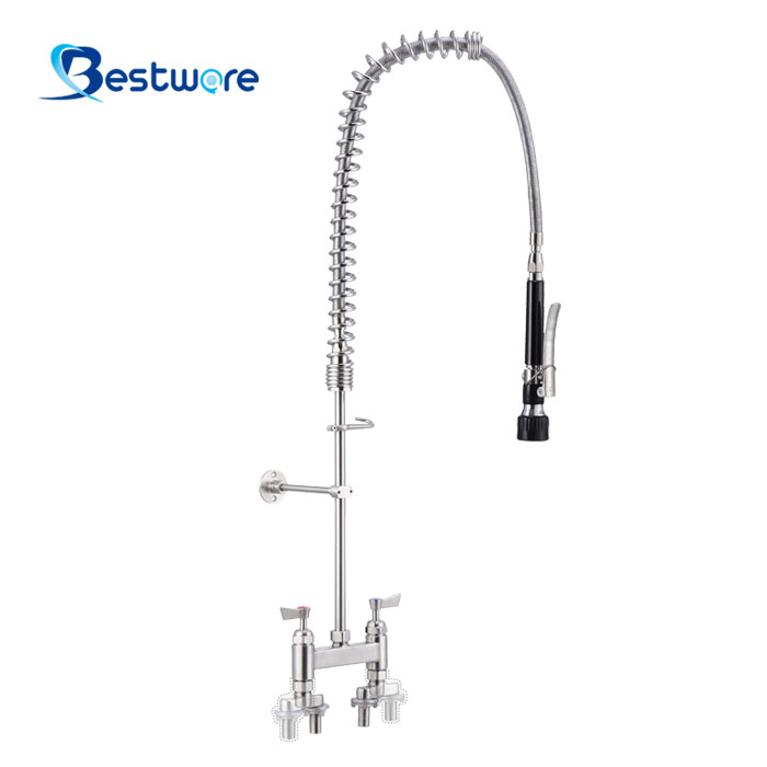 American Standard Style Hot And Cold Pre Rinse Faucet - Dual Holes Deck Mount