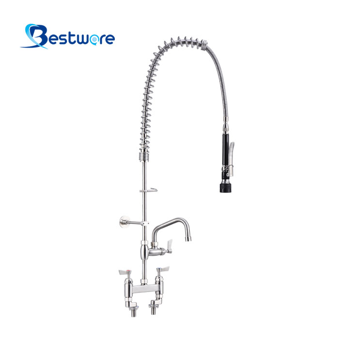American Standard Style Hot And Cold Pre Rinse Faucet - Dual Holes Deck Mount