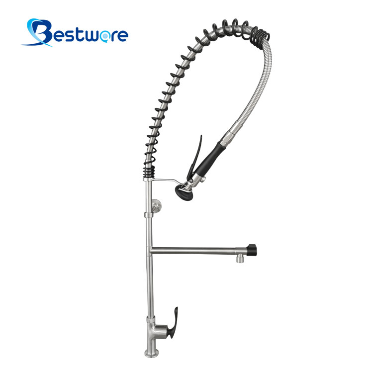 Affordable Luxury Streamlined Style Hot and Cold Pre Rinse Faucet - Single  Holes Deck Mount