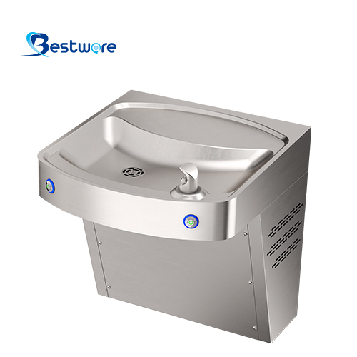 Single-function Manual Style Food-grade Stainless Steel Drinking Fountain -  Wall Mount