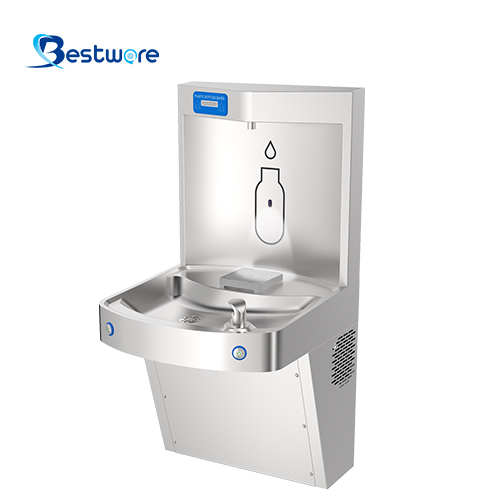 Dual-function Food-grade Stainless Steel Drinking Fountain -  Wall Mount