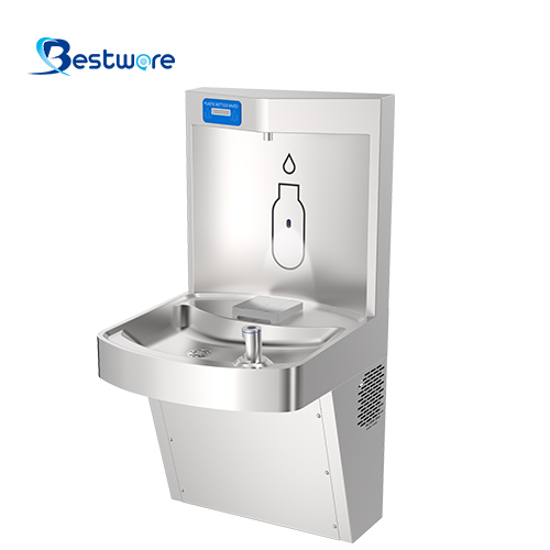 Dual-function Food-grade Stainless Steel Drinking Fountain -  Wall Mount