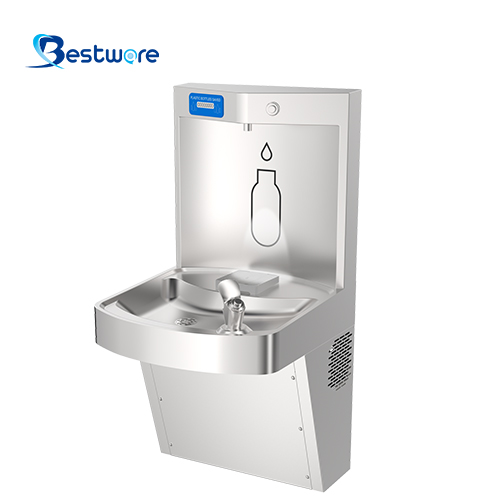 Dual-function Food-grade Stainless Steel Drinking Fountain -  Wall Mount