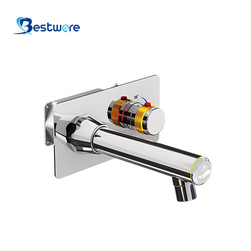 Stainless Steel Manual Temperature Control Dual-function Sensor Faucet - Single Hole Deck Mount