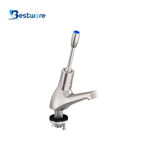 Stainless Steel Metering Faucet - Deck Mount