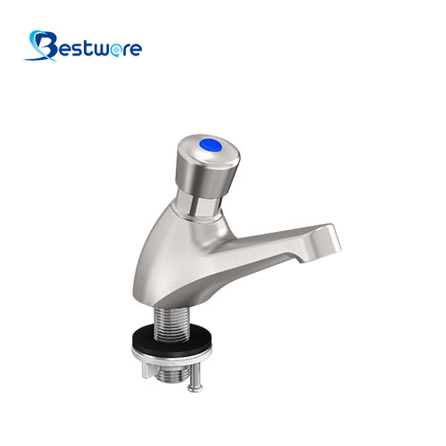 Stainless Steel Metering Faucet - Deck Mount