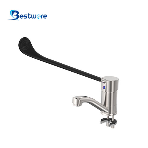 Stainless Steel Hot and Cold Manual Faucet - Single Hole Deck Mount