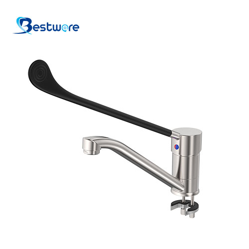 Stainless Steel Hot and Cold Manual Faucet - Single Hole Deck Mount