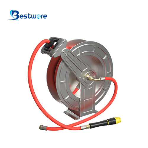 Open Hose Reel with Dual-function Water Gun - Wall Mount