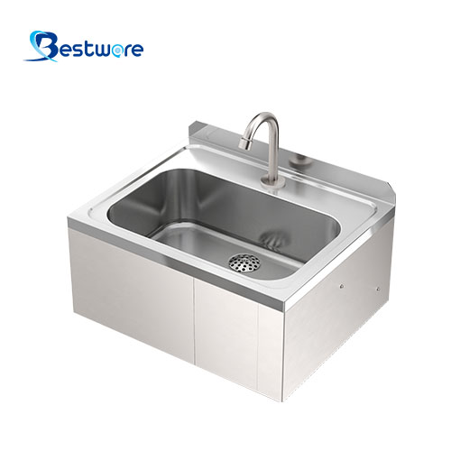 Stainless Steel Knee Operated Wash Sink - Wall Mount