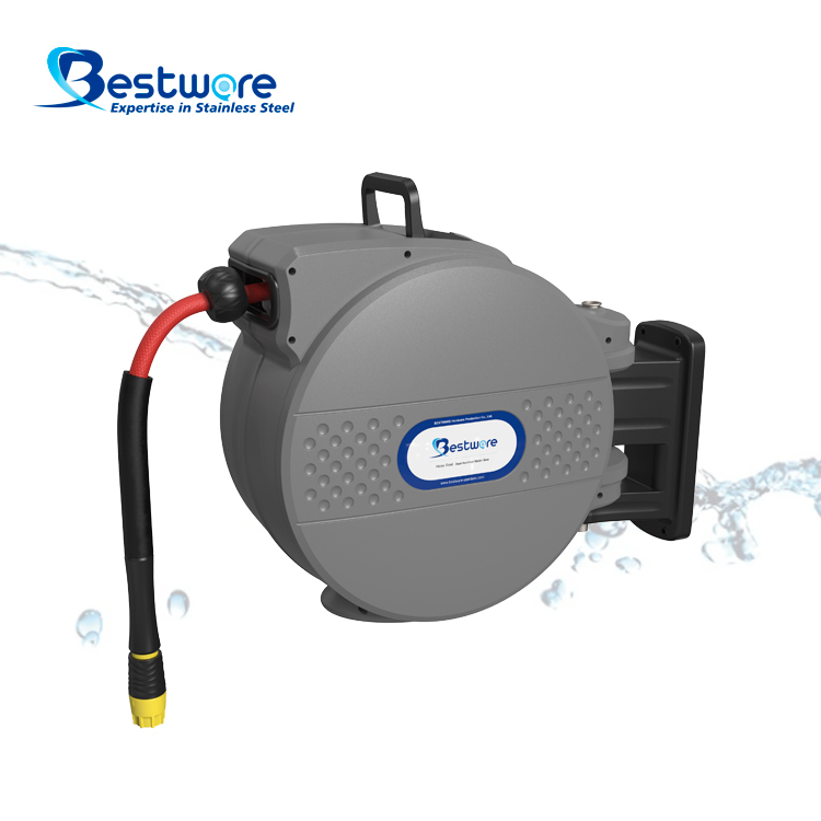 Enclosed Hose Reel with Dual-function Water Gun - Wall Mount